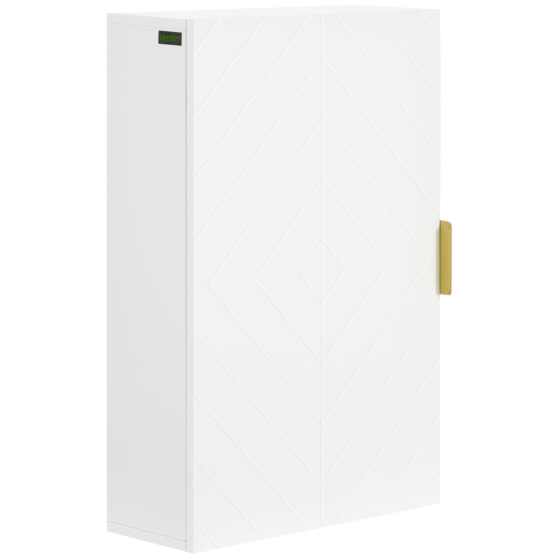 Modern Wall Bathroom Cabinet Suspended Bathroom Furniture with 1 Steel Handle and Adjustable Shelves for Kitchen 15.7x5.9x23.6 inches White