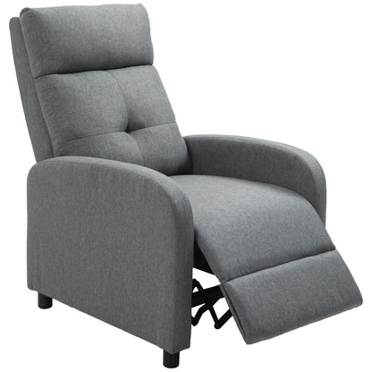 Reclining Armchair, TV Armchair with Reclining Function, TV Armchair with Linen Look, Upholstered Recliner with Pocket Spring Core, Relaxing Armchair up to 150 kg Load Capacity for Living Room, Gray