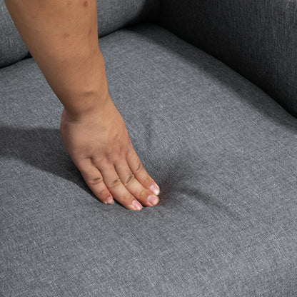 Reclining Armchair, TV Armchair with Reclining Function, TV Armchair with Linen Look, Upholstered Recliner with Pocket Spring Core, Relaxing Armchair up to 150 kg Load Capacity for Living Room, Gray