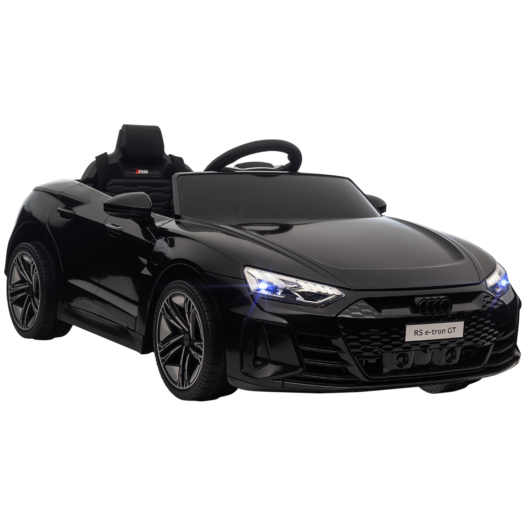 Children's Electric Car, Kids Car with Remote Control, AUDI RS e-tron GT Kids Vehicle with Safety Belt, Horn & Music & Headlights, up to 5 km/h, for Kids 3-5 Years, Black