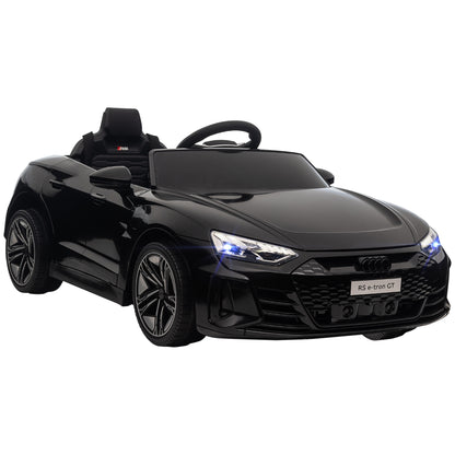 Children's Electric Car, Kids Car with Remote Control, AUDI RS e-tron GT Kids Vehicle with Safety Belt, Horn & Music & Headlights, up to 5 km/h, for Kids 3-5 Years, Black