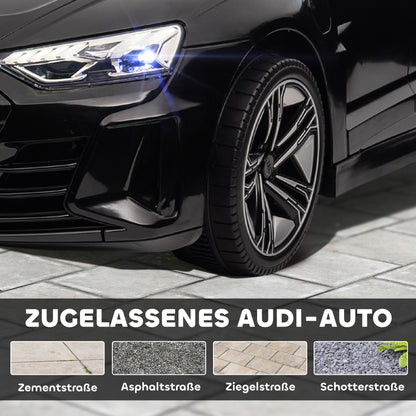 Children's Electric Car, Kids Car with Remote Control, AUDI RS e-tron GT Kids Vehicle with Safety Belt, Horn & Music & Headlights, up to 5 km/h, for Kids 3-5 Years, Black