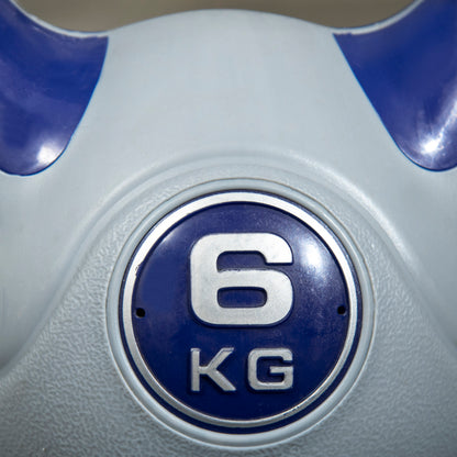 SPORTNOW 6kg Kettlebell with Soft PU Coating and Flat Base in PU and Sand, 20x13x22cm, Purple