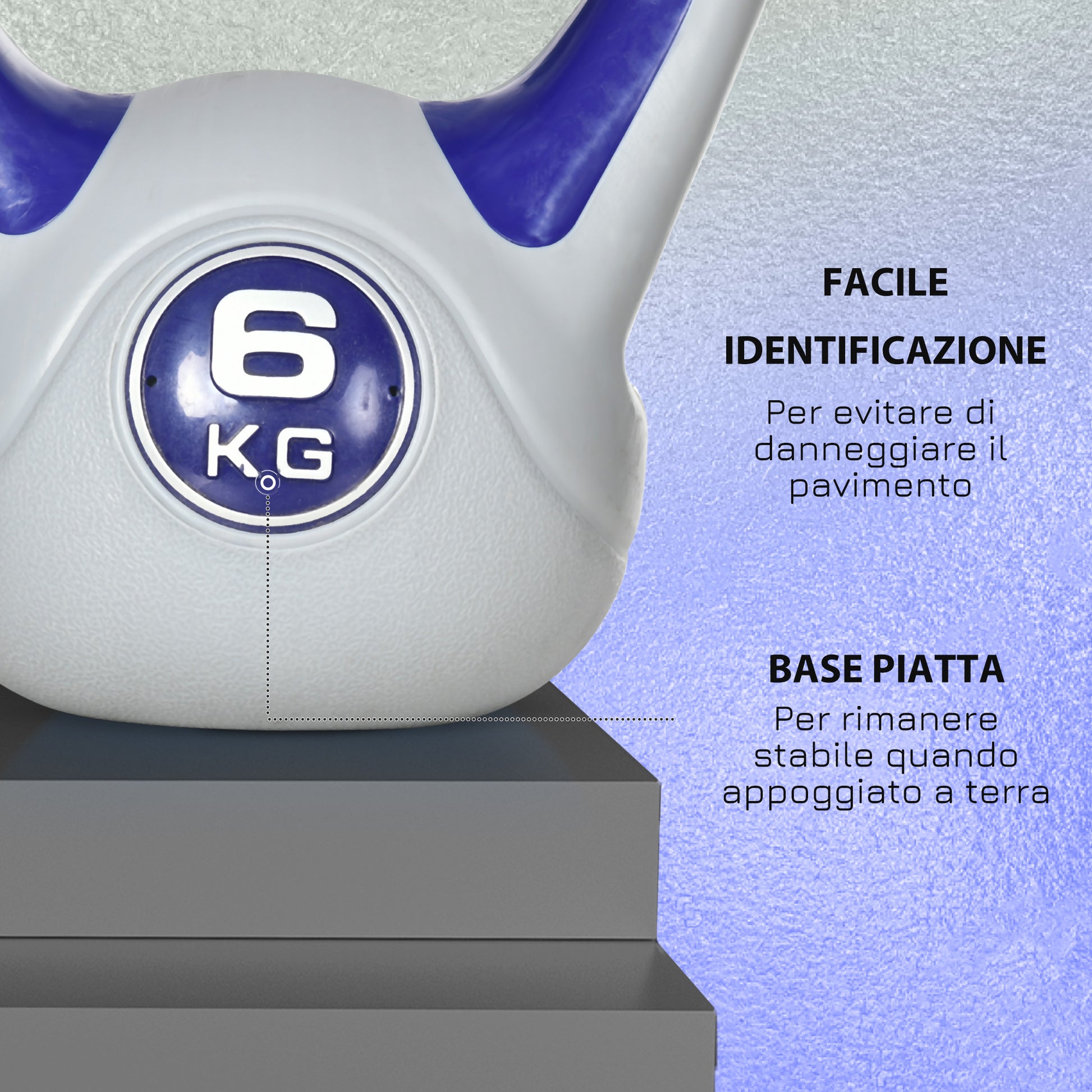 SPORTNOW 6kg Kettlebell with Soft PU Coating and Flat Base in PU and Sand, 20x13x22cm, Purple