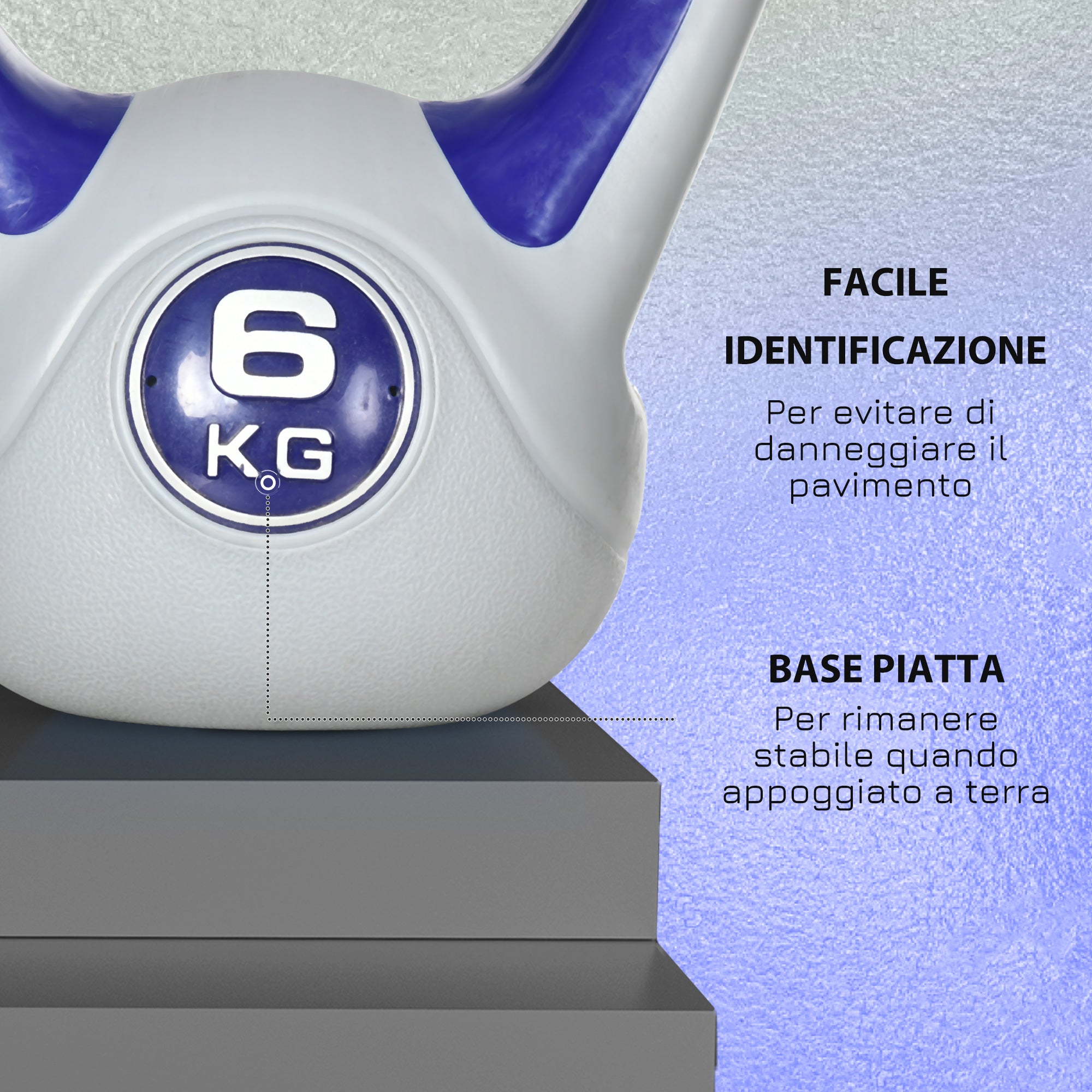 SPORTNOW 6kg Kettlebell with Soft PU Coating and Flat Base in PU and Sand, 20x13x22cm, Purple