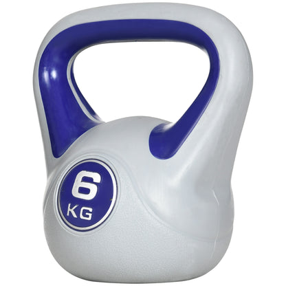 SPORTNOW 6kg Kettlebell with Soft PU Coating and Flat Base in PU and Sand, 20x13x22cm, Purple