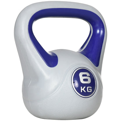 SPORTNOW 6kg Kettlebell with Soft PU Coating and Flat Base in PU and Sand, 20x13x22cm, Purple