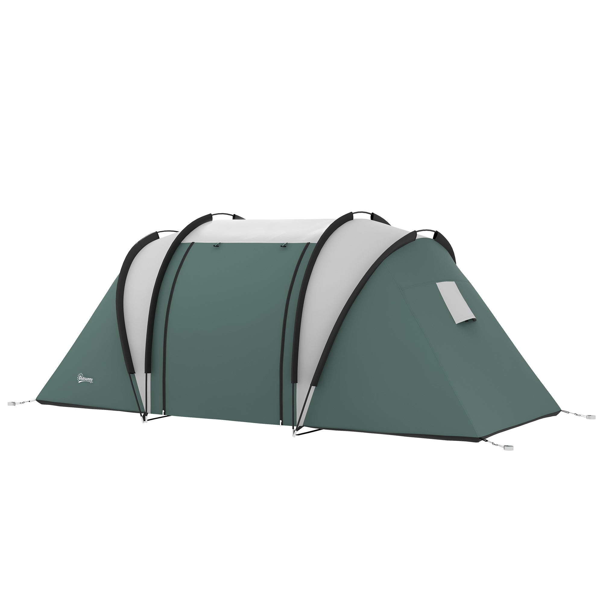 Camping Tent for 4-5 Persons Light Waterproof Family Tent with 2 Rooms Side Door Windows, Tent with 3000mm Water Column Tunnel Dome Tent for Camping Travel Garden