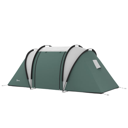 Camping Tent for 4-5 Persons Light Waterproof Family Tent with 2 Rooms Side Door Windows, Tent with 3000mm Water Column Tunnel Dome Tent for Camping Travel Garden