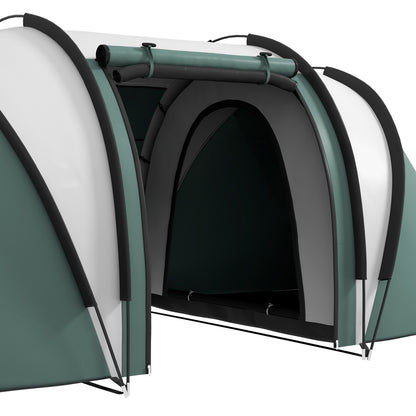 Camping Tent for 4-5 Persons Light Waterproof Family Tent with 2 Rooms Side Door Windows, Tent with 3000mm Water Column Tunnel Dome Tent for Camping Travel Garden