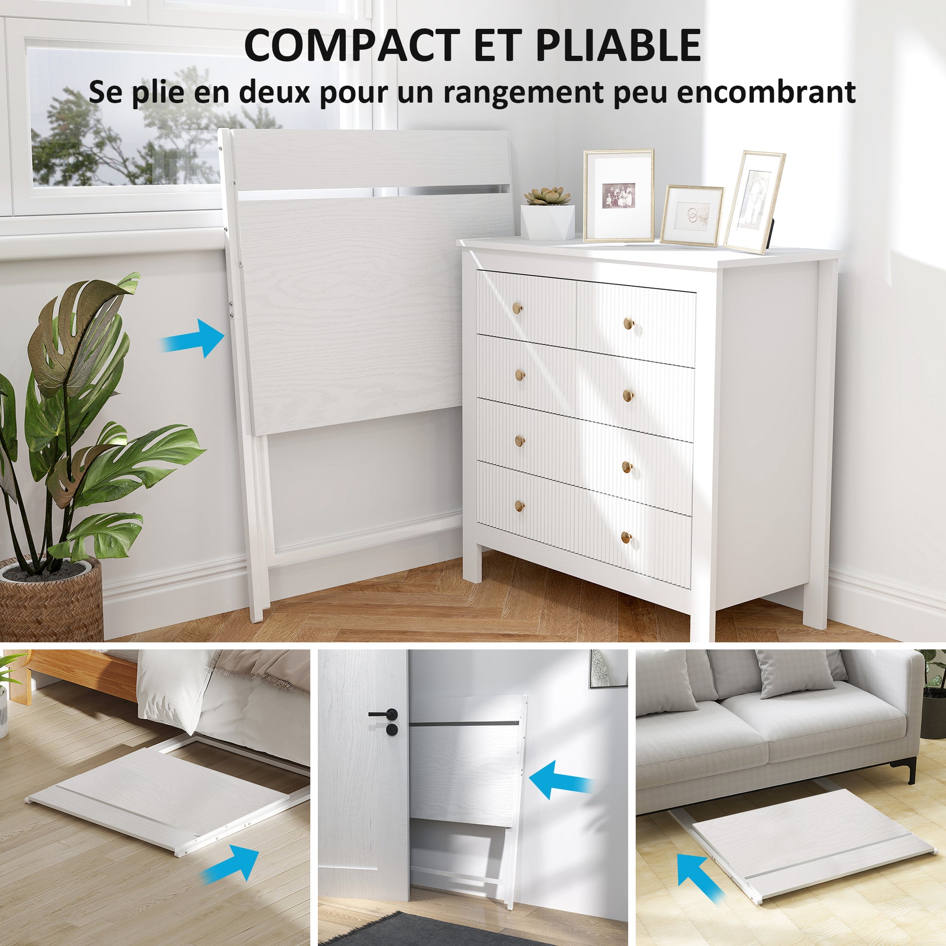 Folding Computer Desk 75.5 x 50 cm with Storage Shelf, Writing Table for Bedroom, Small Spaces, White