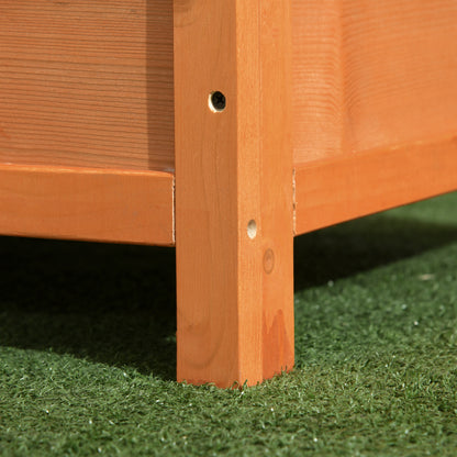 Outdoor Dog House, Wooden Dog Kennel with Flip-Up Asphalt Roof, Waterproof Dog Cave with Raised Floor Shelter for Small Dogs, Yellow, 82 x 58 x 58 cm