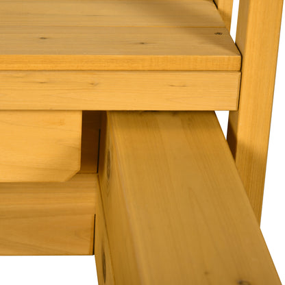 Sandbox with Roof, Wooden Sandpit with Playhouse, 133 x 129 x 137.5 cm Sandbox with Wheels for Children 3-8 Years, Garden, Natural