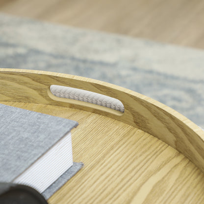 Storage Ottoman with Lid, Round Footstool Pouffe with Corduroy Finish 56 x 56 x 42 cm Cream White