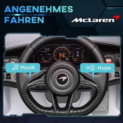 Kids Electric Car 12V McLaren 765LT Children's Car with 2.4G Remote Control, MP3 Music, Electric Vehicle with Horn, Lights, Gullwing Doors, Soft Start, 3-5 km/h, for 3-6 Years Kids, White