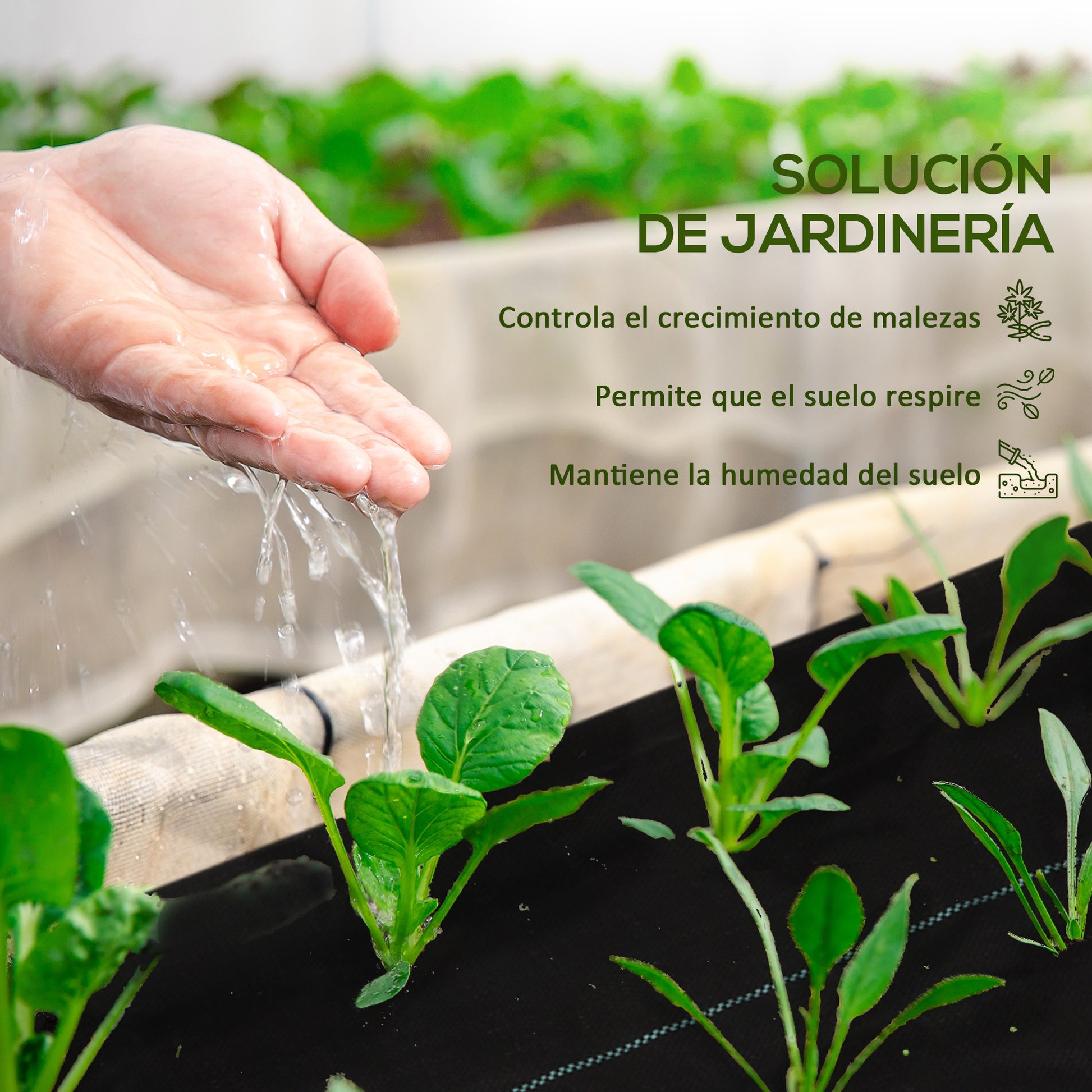 Weed Control Fabric Weed Barrier 2x25m Geotextile Mesh 60 g/m² for Weed and Weed Control Garden Weed Control Fabric Roll Black