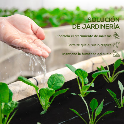 Weed Control Fabric Weed Barrier 2x25m Geotextile Mesh 60 g/m² for Weed and Weed Control Garden Weed Control Fabric Roll Black