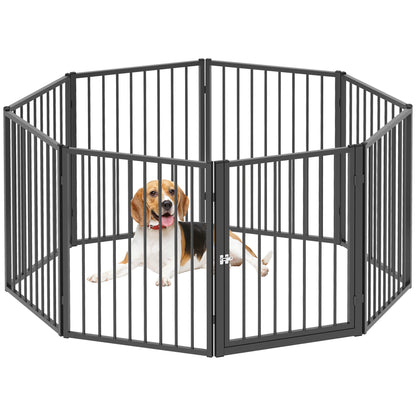 Dog Park Dog Fences 8 Panels 60x76 cm Small and Medium Steel Corral for Indoor and Outdoor Black