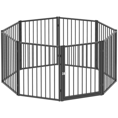 Dog Park Dog Fences 8 Panels 60x76 cm Small and Medium Steel Corral for Indoor and Outdoor Black