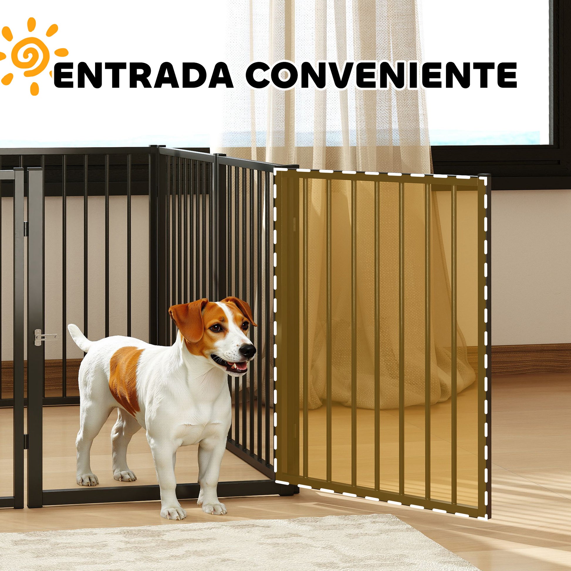Dog Park Dog Fences 8 Panels 60x76 cm Small and Medium Steel Corral for Indoor and Outdoor Black