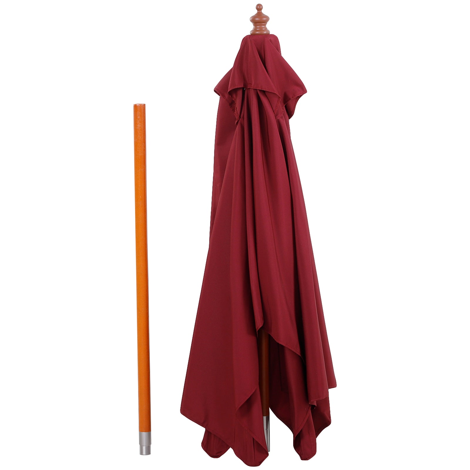 Parasol 200 x 150 x 235 cm Tiltable Garden Umbrella 3-stage adjustable rectangular Beach Umbrella water-repellent and UV-resistant for Beach Balcony Terrace Garden Wine Red