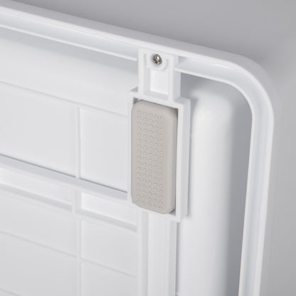 Cat Litter Box with Lid, Hooded Cat Toilet with Scoop, Pull-out Tray, Cat Toilet for Cats up to 5 kg 47.5 x 35.5 x 36.7 cm White+Gray