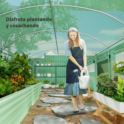 Outdoor Greenhouse 6x3x2 m Tunnel Greenhouse with 6 Mesh Windows Anti-UV PE Cover and 3 Roll-Up Zipper Doors Green Garden Patio Greenhouse