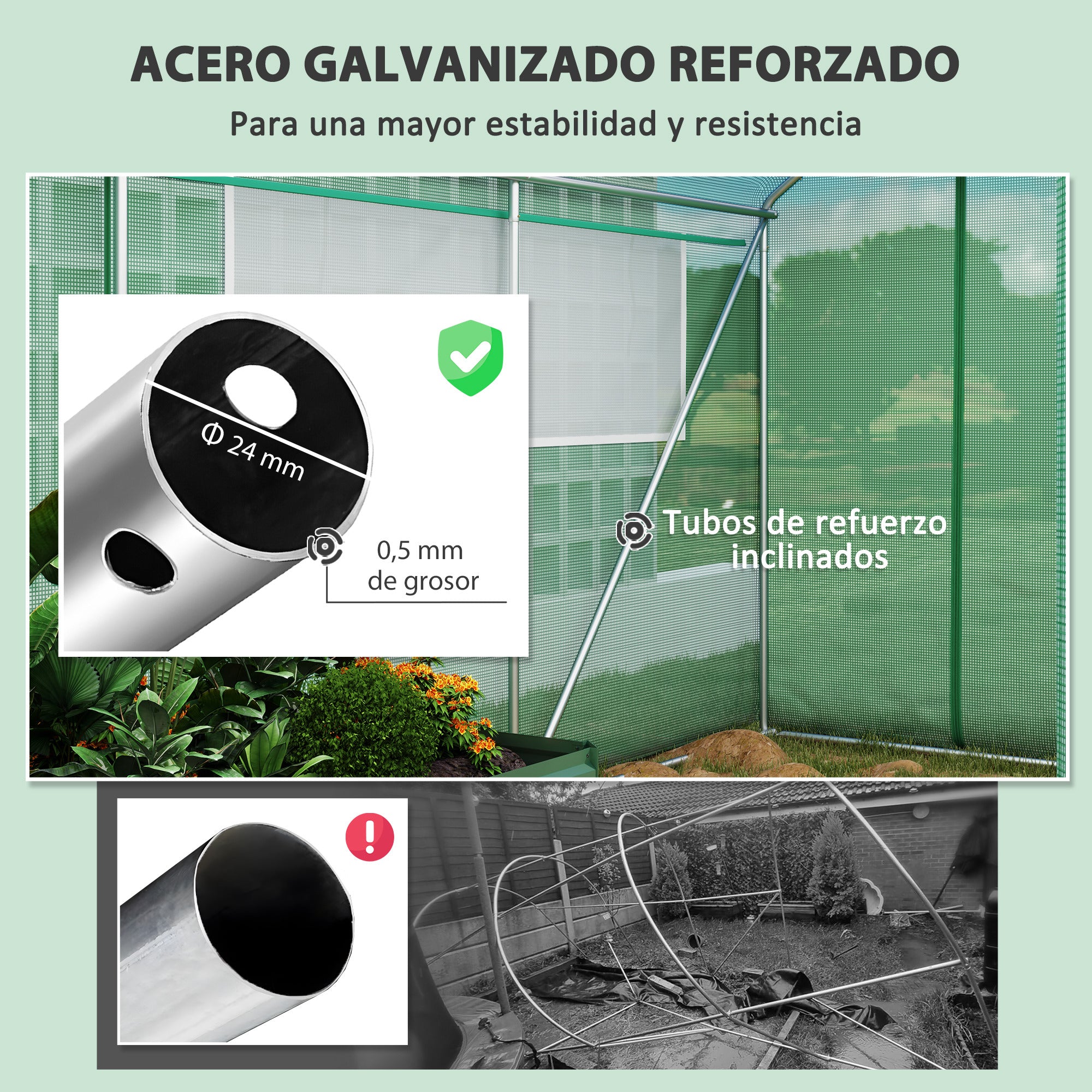 Outdoor Greenhouse 6x3x2 m Tunnel Greenhouse with 6 Mesh Windows Anti-UV PE Cover and 3 Roll-Up Zipper Doors Green Garden Patio Greenhouse