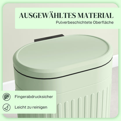 20 L Step Trash Can with Lid & Foot Pedal — Removable Inner Bin, Soft-Close — Green, 36.5 x 31.2 x 45 cm