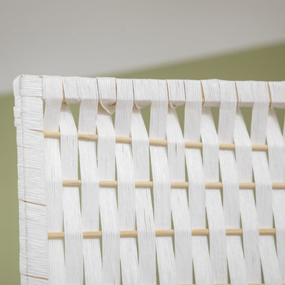 4-Panel Folding Room Divider 181x180 cm Room Separator with Shelves Decoration Partition for Bedroom Living Room Kitchen White