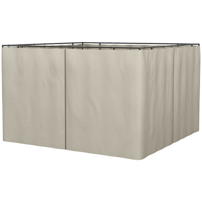 Side Wall 4-piece Set for 3x3m Pavilion Side Panels with Hooks 302 x 205 cm Waterproof Stable Winterproof Side Panel Walls for Party Tent Garden Gazebo Beige
