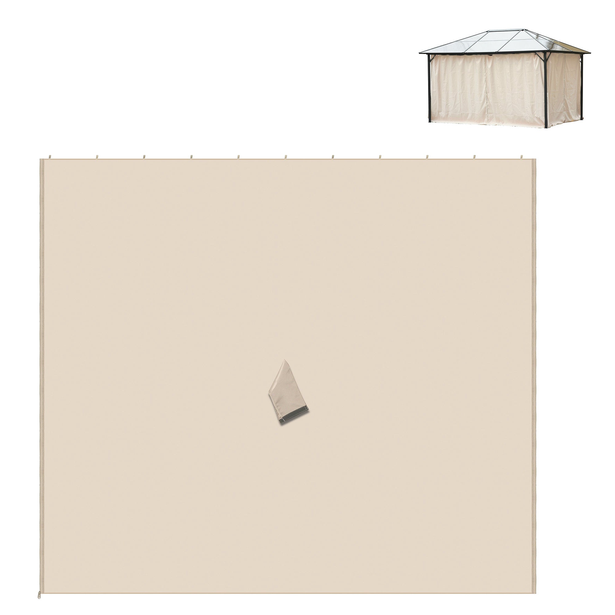 Side Wall 4-piece Set for 3x3m Pavilion Side Panels with Hooks 302 x 205 cm Waterproof Stable Winterproof Side Panel Walls for Party Tent Garden Gazebo Beige