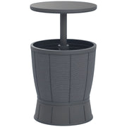 Outdoor Cooler Table 41 L 3 in 1 Cool Bar Side Table with Adjustable Height 58-84 cm Ice Bucket Lift Top for Pool Garden Patio Gray