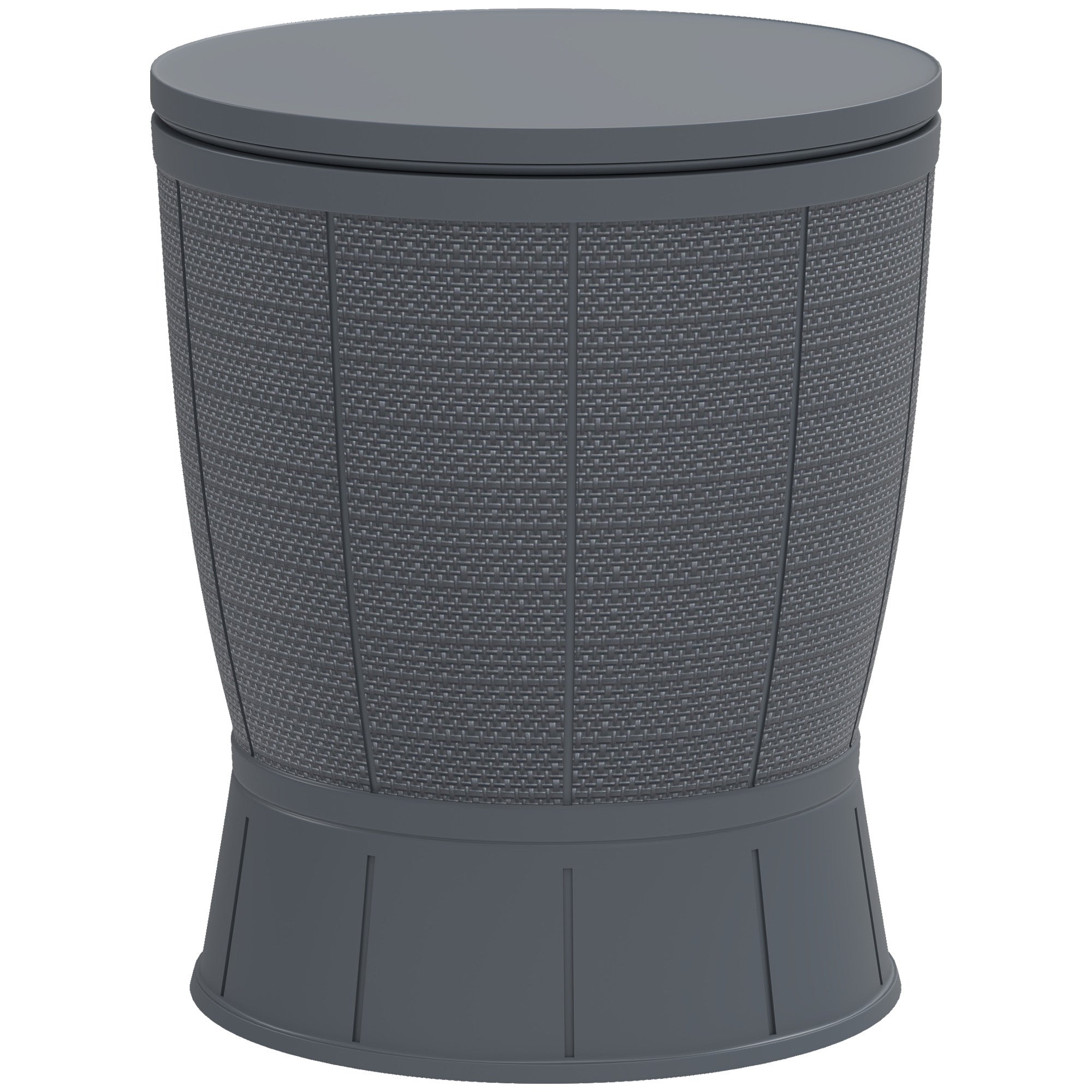 Outdoor Cooler Table 41 L 3 in 1 Cool Bar Side Table with Adjustable Height 58-84 cm Ice Bucket Lift Top for Pool Garden Patio Gray