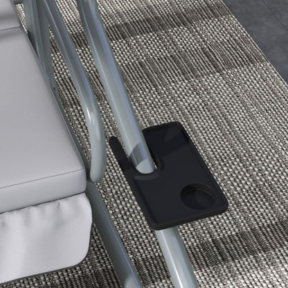 Hollywood Swing with Reclining Function, 3-Seater Garden Swing with Adjustable Canopy, Side Table, Water-Resistant Swing Bench supports up to 340kg, for Garden, 200x120x164cm, Light Gray