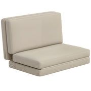 3-in-1 Folding Floor Sofa Bed with Velvet Look, Upholstered Sofa Bed Supports up to 240 kg for Bedroom, Living Room, Beige