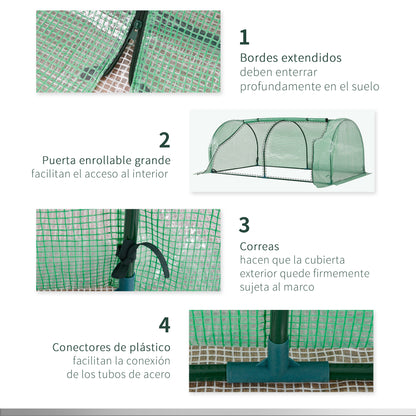 Outdoor Greenhouse 78.74x39.37x31.50 inches Garden Tunnel Type Greenhouse with Steel Frame and PE Cover Small Greenhouse for Plant Cultivation Tomatoes Green