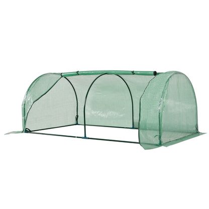 Outdoor Greenhouse 78.74x39.37x31.50 inches Garden Tunnel Type Greenhouse with Steel Frame and PE Cover Small Greenhouse for Plant Cultivation Tomatoes Green