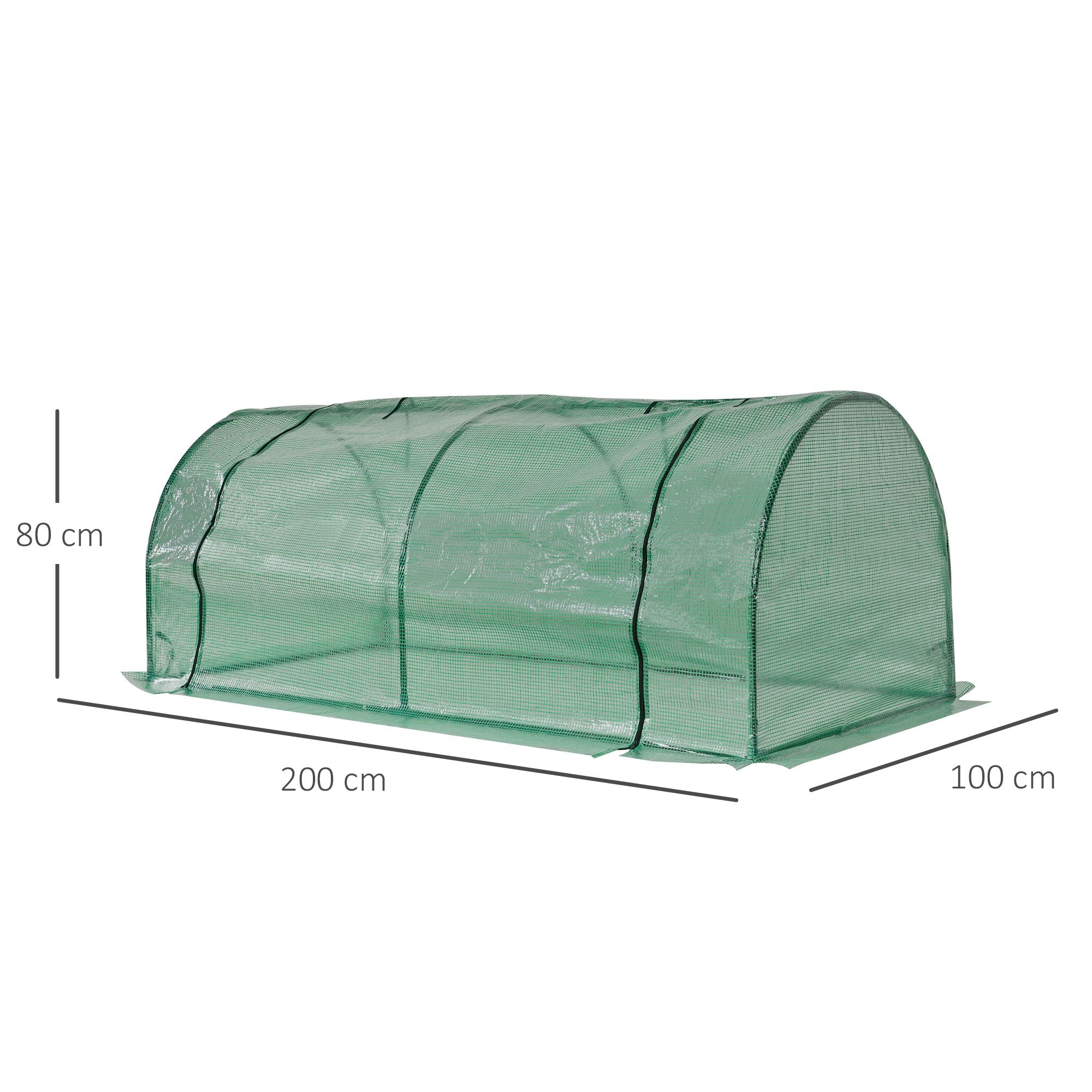 Outdoor Greenhouse 78.74x39.37x31.50 inches Garden Tunnel Type Greenhouse with Steel Frame and PE Cover Small Greenhouse for Plant Cultivation Tomatoes Green