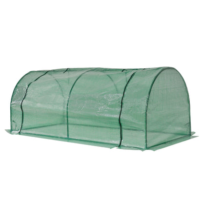 Outdoor Greenhouse 78.74x39.37x31.50 inches Garden Tunnel Type Greenhouse with Steel Frame and PE Cover Small Greenhouse for Plant Cultivation Tomatoes Green