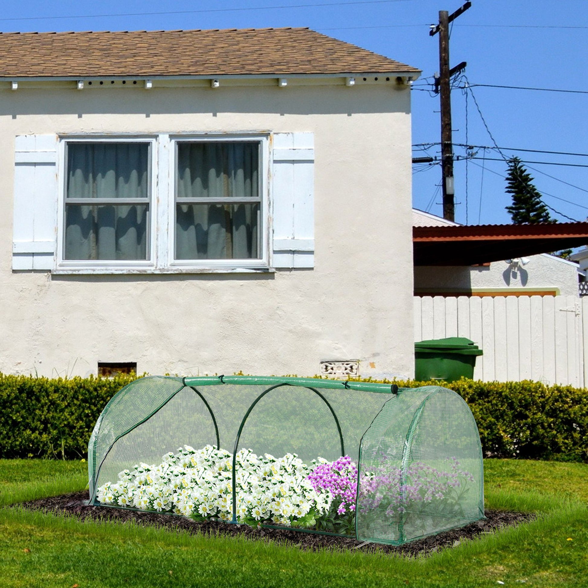 Outdoor Greenhouse 78.74x39.37x31.50 inches Garden Tunnel Type Greenhouse with Steel Frame and PE Cover Small Greenhouse for Plant Cultivation Tomatoes Green