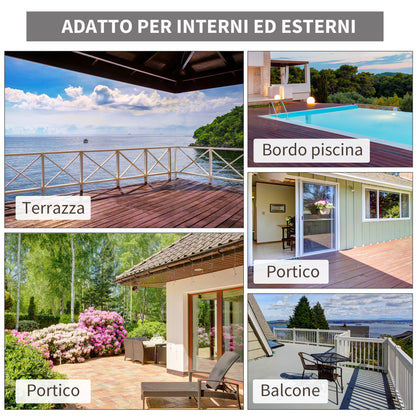 Garden Chair Adirondack with Armrests and Cushions, Rattan and Steel Chair for Indoor and Outdoor, 64x80x90 cm, Brown and Blue