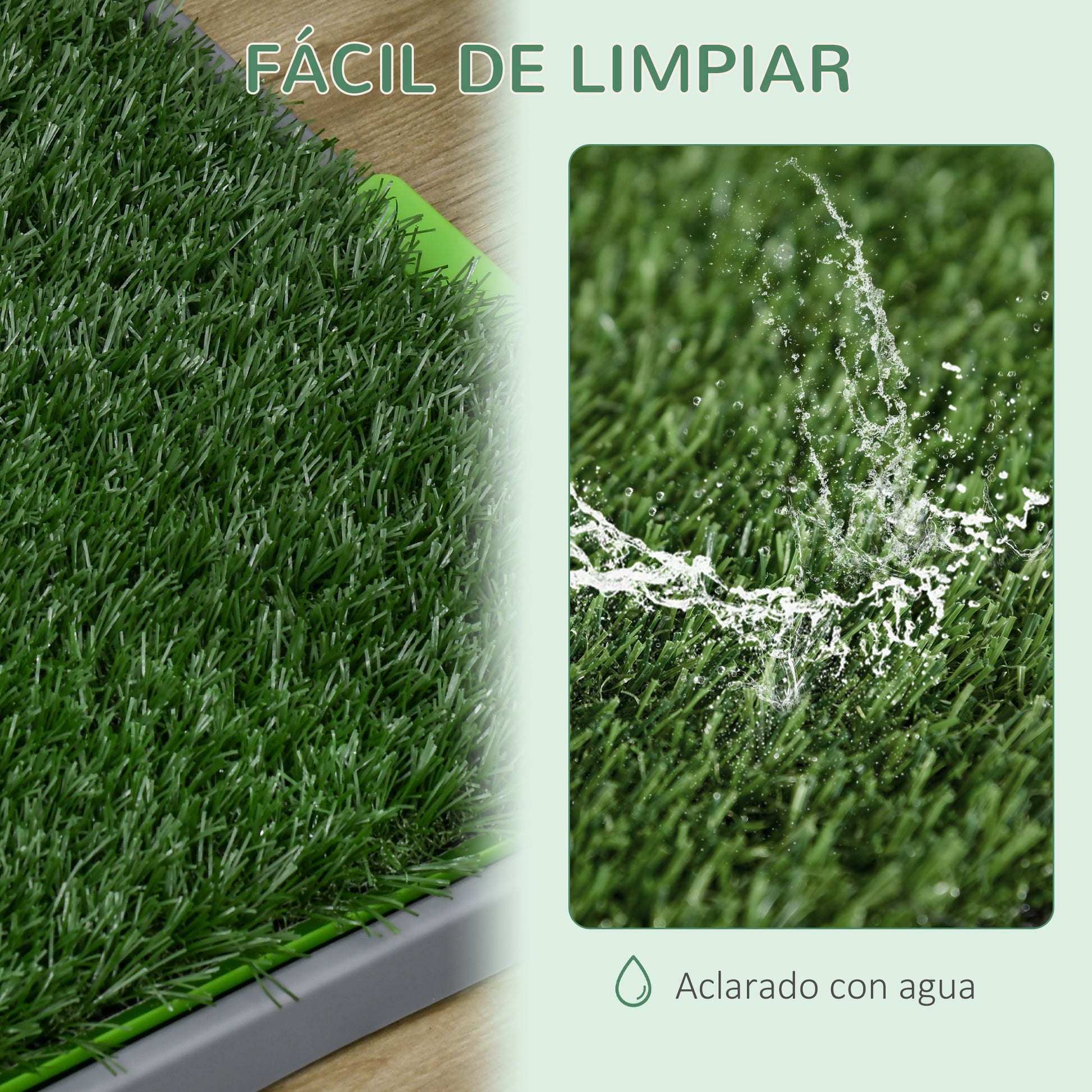Dog Toilet with 2 Artificial Grass Patches Dog Litter Box with Grid and Tray for Puppy Training Indoors and Outdoors 67x41x3.5 cm Green