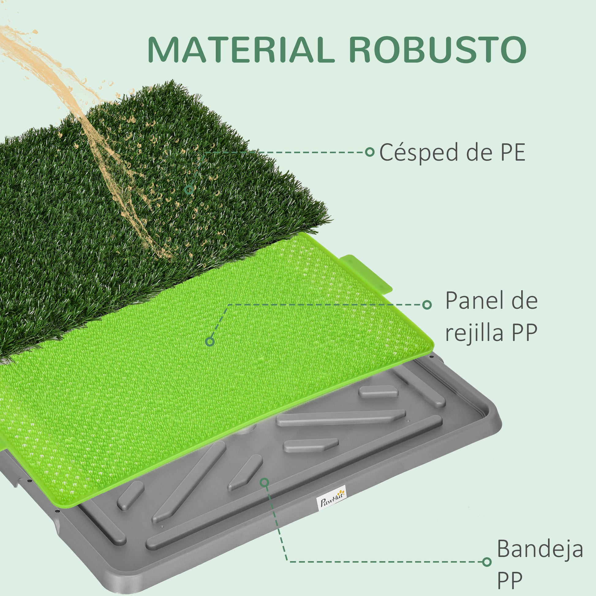 Dog Toilet with 2 Artificial Grass Patches Dog Litter Box with Grid and Tray for Puppy Training Indoors and Outdoors 67x41x3.5 cm Green