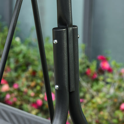 3-Seater Garden Swing with Adjustable Sunshade Canopy, Breathable Polyester and Steel Seat, Holds up to 200 kg, 172x110x153 cm, Gray and Black