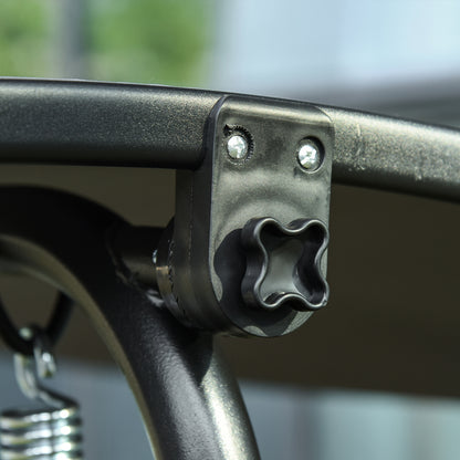 3-Seater Garden Swing with Adjustable Sunshade Canopy, Breathable Polyester and Steel Seat, Holds up to 200 kg, 172x110x153 cm, Gray and Black