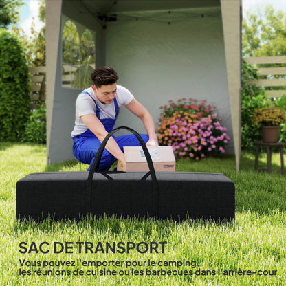 Folding Garden Gazebo 2 x 2 m Popup Reception Tent Adjustable Height 3 Levels Anti-UV 30+ 3 Side Walls with 4 Sandbags and 1 Carry Bag Oxford Fabric Steel Beige