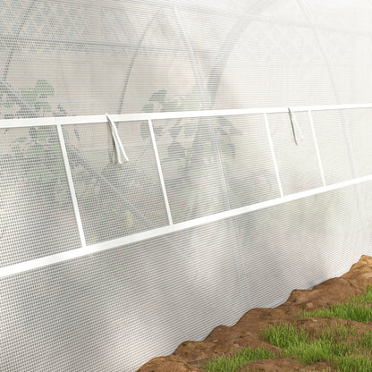 Garden Tunnel Greenhouse 18m² Tomato Greenhouse 6L x 3W x 2H m - 8 Windows, Roll-Up Zippered Door - Galvanized Steel Tubular Frame, White High-Density PE Cover
