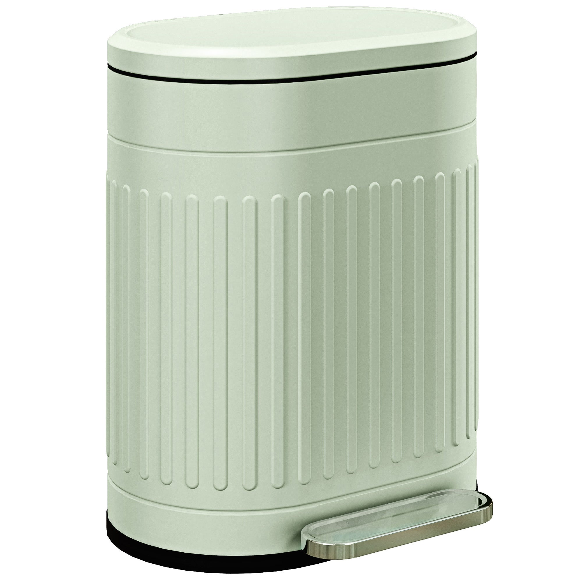 20 L Step Trash Can with Lid & Foot Pedal — Removable Inner Bin, Soft-Close — Green, 36.5 x 31.2 x 45 cm
