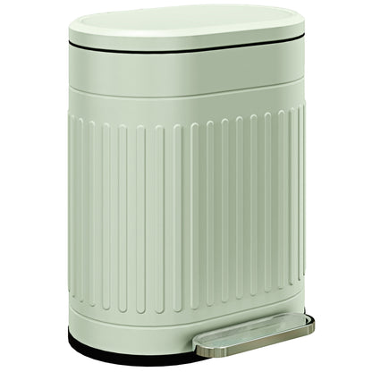 20 L Step Trash Can with Lid & Foot Pedal — Removable Inner Bin, Soft-Close — Green, 36.5 x 31.2 x 45 cm